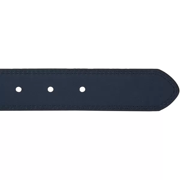 Nautica Mens Casual Padded Leather Belt with Signature OrnamentLogo Inlay  Navy