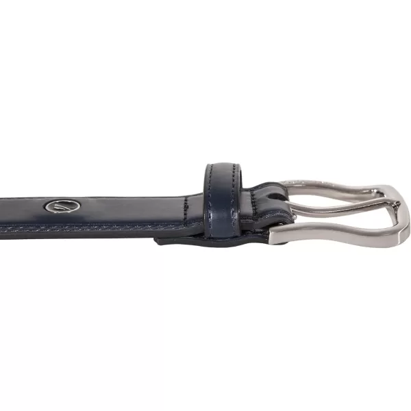 Nautica Mens Casual Padded Leather Belt with Signature OrnamentLogo Inlay  Navy