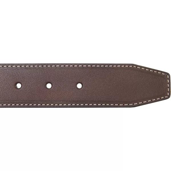 Nautica Mens Casual Padded Leather Belt with Signature OrnamentSignature Engraved  Brown