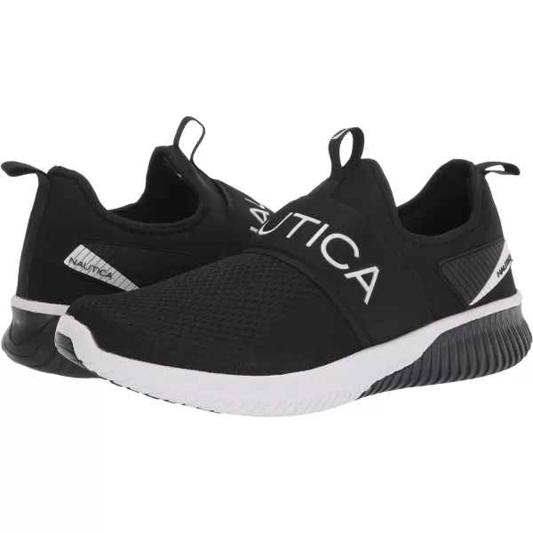 Nautica Mens Casual SlipOn Fashion SneakersWalking ShoesLightweight JoggersBlack Steeper Sport