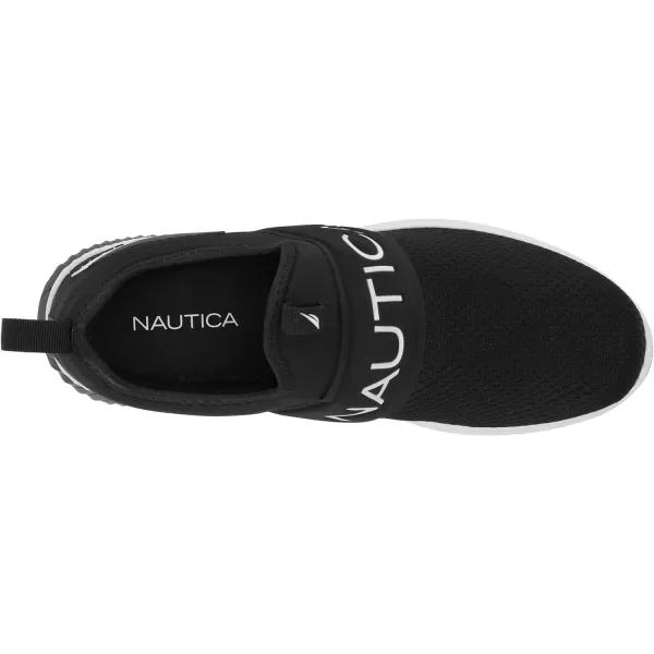 Nautica Mens Casual SlipOn Fashion SneakersWalking ShoesLightweight JoggersBlack Steeper Sport