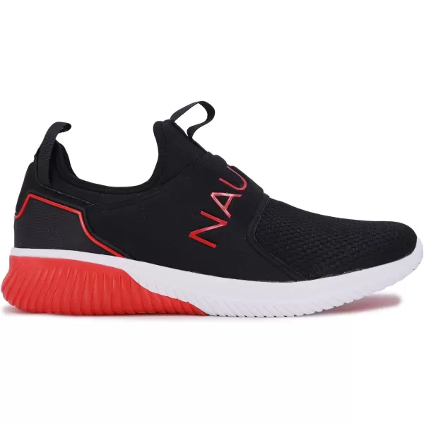 Nautica Mens Casual SlipOn Fashion SneakersWalking ShoesLightweight JoggersCoasterblack Red