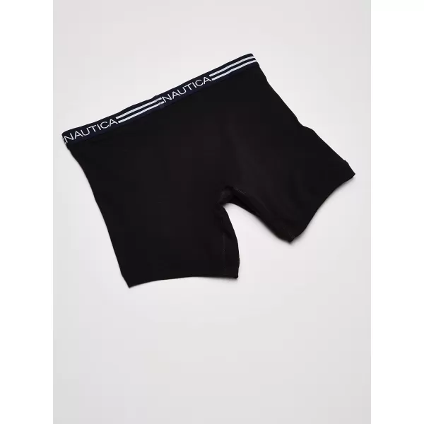 Nautica Mens Classic Cotton Boxer Brief MultipackBlack 5 Pack