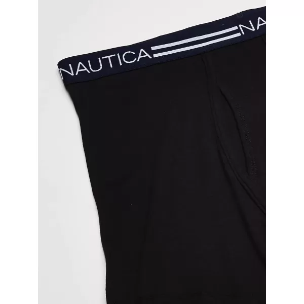 Nautica Mens Classic Cotton Boxer Brief MultipackBlack 5 Pack