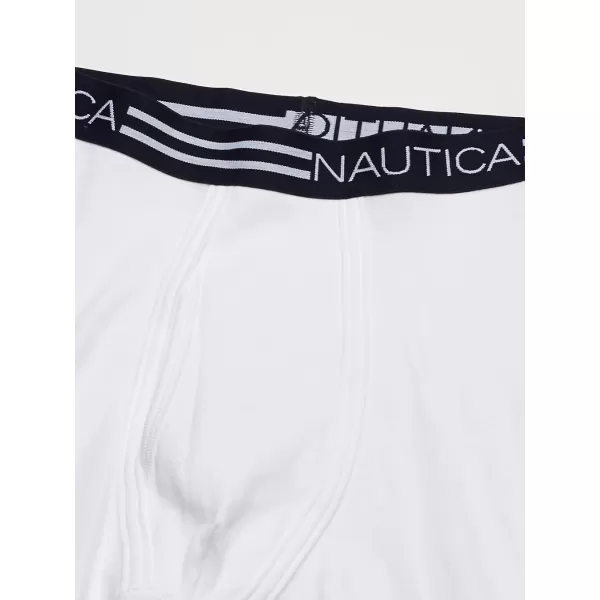 Nautica Mens Classic Cotton Boxer Brief MultipackWhite 5 Pack