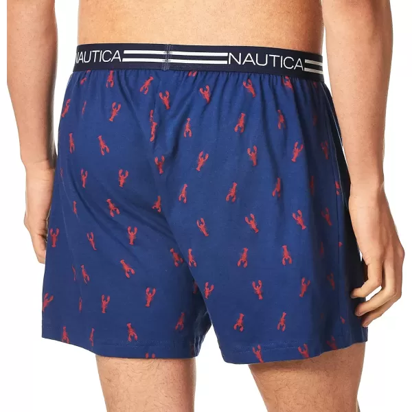 Nautica Mens Classic Cotton Loose Knit BoxerLobsterEstate Blue