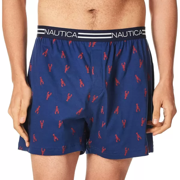 Nautica Mens Classic Cotton Loose Knit BoxerLobsterEstate Blue