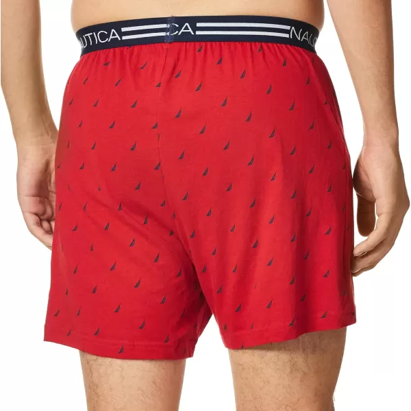 Nautica Mens Classic Cotton Loose Knit BoxerSailsNautica Red