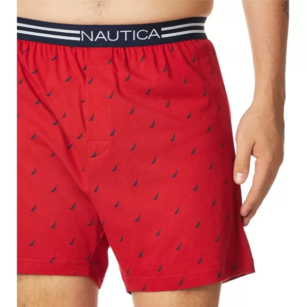 Nautica Mens Classic Cotton Loose Knit BoxerSailsNautica Red