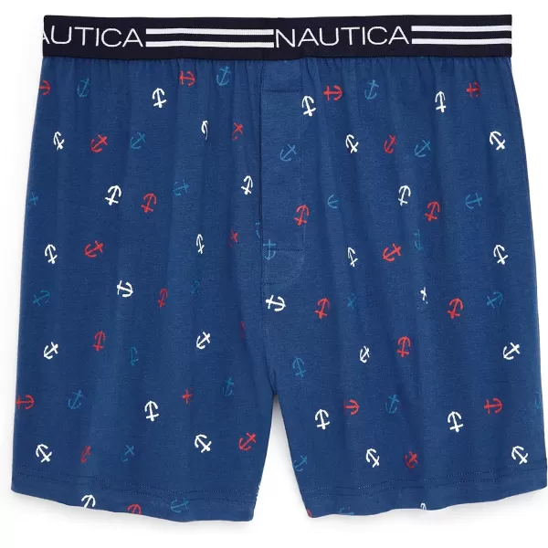 Nautica Mens Classic Cotton Loose Knit BoxerScribble AnchorUndercurrent