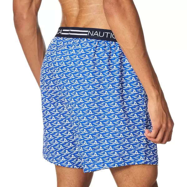 Nautica Mens Classic Cotton Loose Knit BoxerShark AttackBright Blue