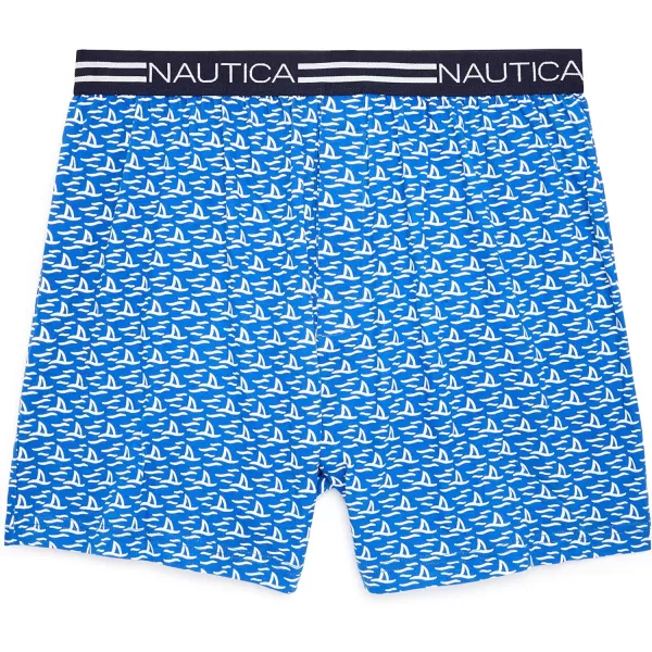 Nautica Mens Classic Cotton Loose Knit BoxerShark AttackBright Blue