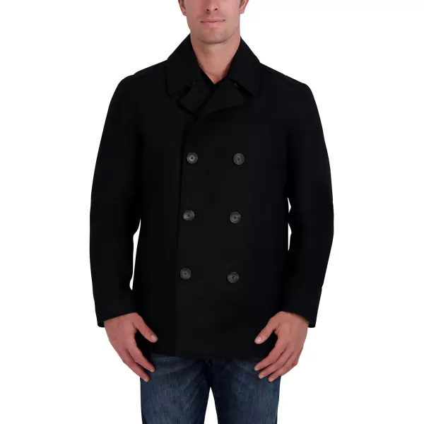 Nautica Mens Classic Double Breasted PeacoatBlack