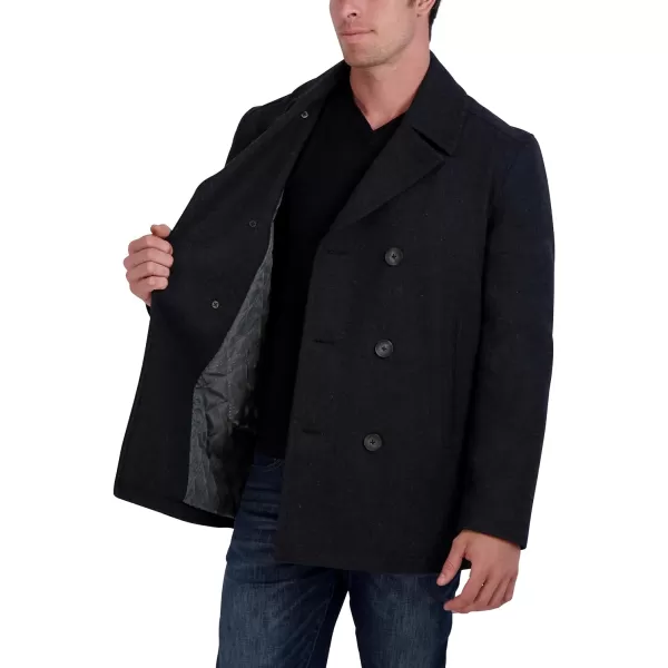 Nautica Mens Classic Double Breasted PeacoatCharcoal