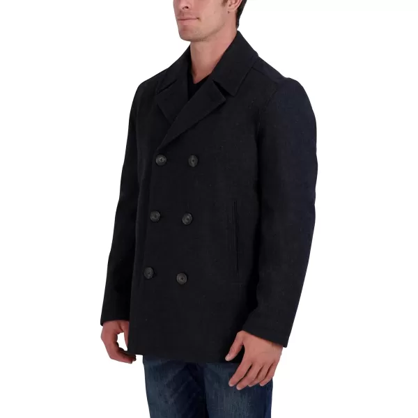 Nautica Mens Classic Double Breasted PeacoatCharcoal