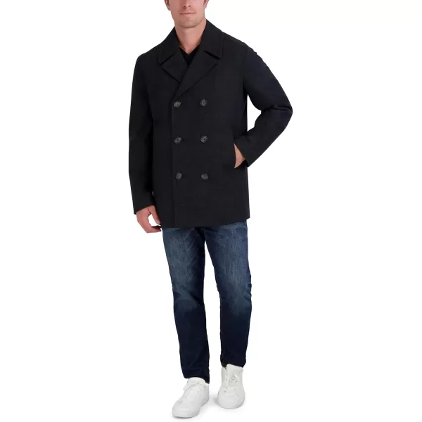 Nautica Mens Classic Double Breasted PeacoatCharcoal