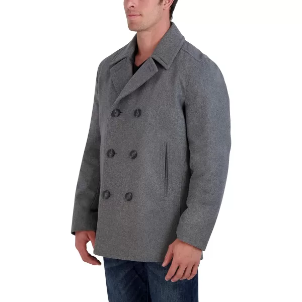 Nautica Mens Classic Double Breasted PeacoatLight Grey