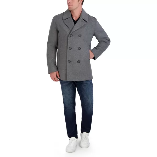 Nautica Mens Classic Double Breasted PeacoatLight Grey