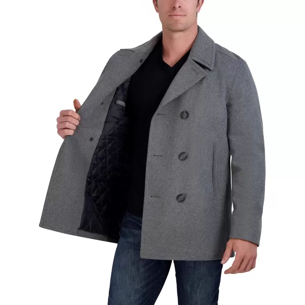 Nautica Mens Classic Double Breasted PeacoatLight Grey