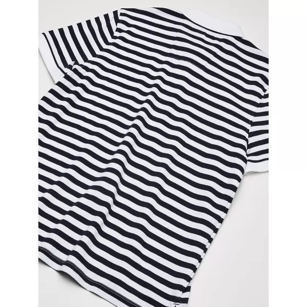 Nautica Mens Classic Fit 100 Cotton Soft Short Sleeve Stripe Polo ShirtBright White