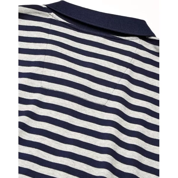 Nautica Mens Classic Fit 100 Cotton Soft Short Sleeve Stripe Polo ShirtNavy