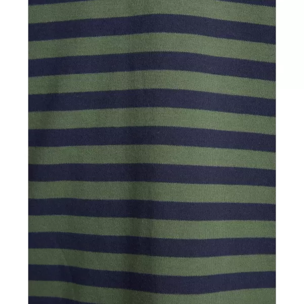 Nautica Mens Classic Fit 100 Cotton Soft Short Sleeve Stripe Polo ShirtPine Forest
