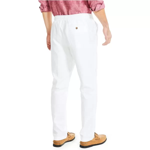 Nautica Mens Classic Fit Drawstring Linen PantBright White