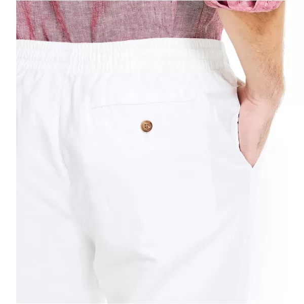 Nautica Mens Classic Fit Drawstring Linen PantBright White