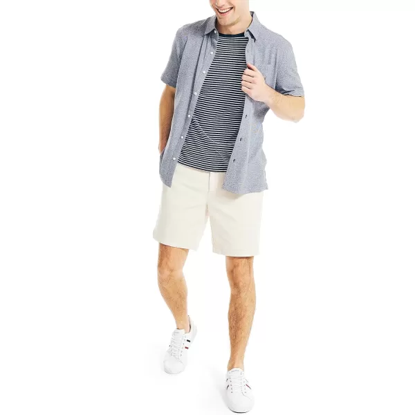 Nautica Mens Classic Fit Flat Front Stretch Solid Chino 85 Deck ShortsNautica Stone