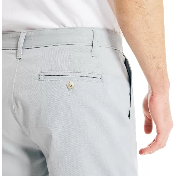 Nautica Mens Classic Fit Flat Front Stretch Solid Chino 85 Deck ShortsTrue Quarry