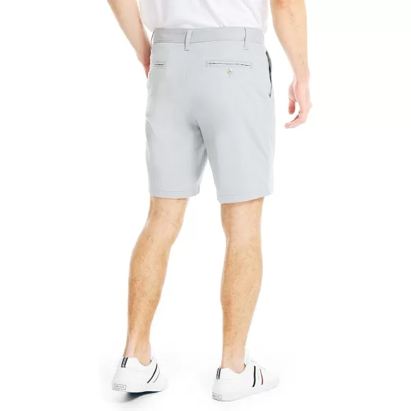 Nautica Mens Classic Fit Flat Front Stretch Solid Chino 85 Deck ShortsTrue Quarry