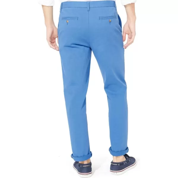 Nautica Mens Classic Fit Flat Front Stretch Solid Chino Deck PantClear Sky Blue