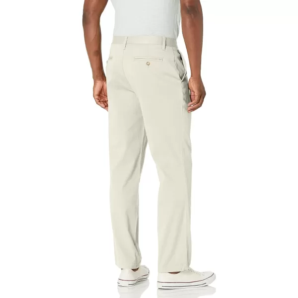 Nautica Mens Classic Fit Flat Front Stretch Solid Chino Deck PantNautica Stone