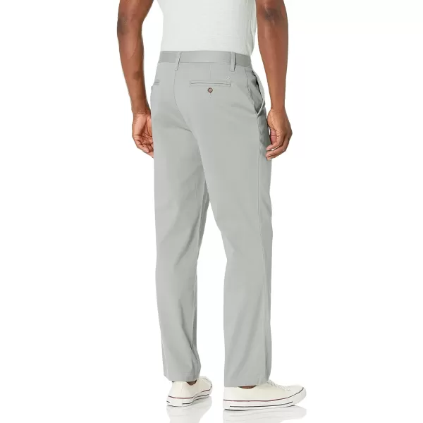 Nautica Mens Classic Fit Flat Front Stretch Solid Chino Deck PantNuetral Grey