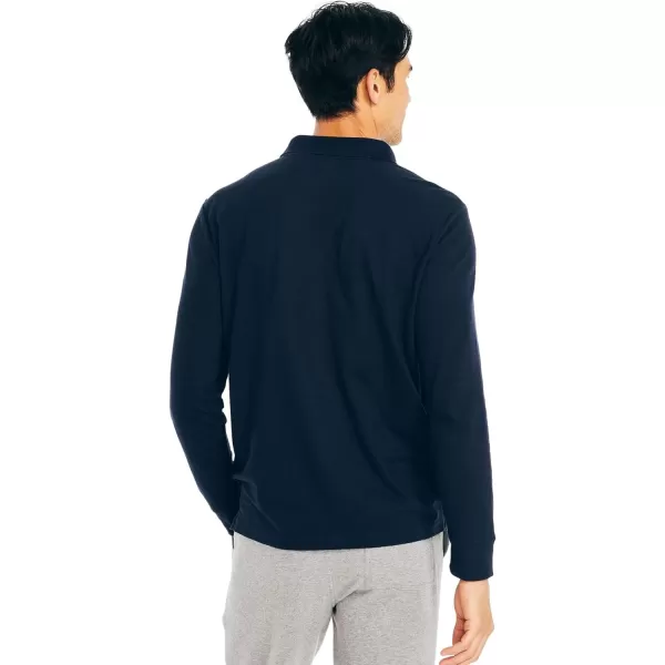 Nautica Mens Classic Fit LongSleeve Deck Polo2024 Collection Navy Seas