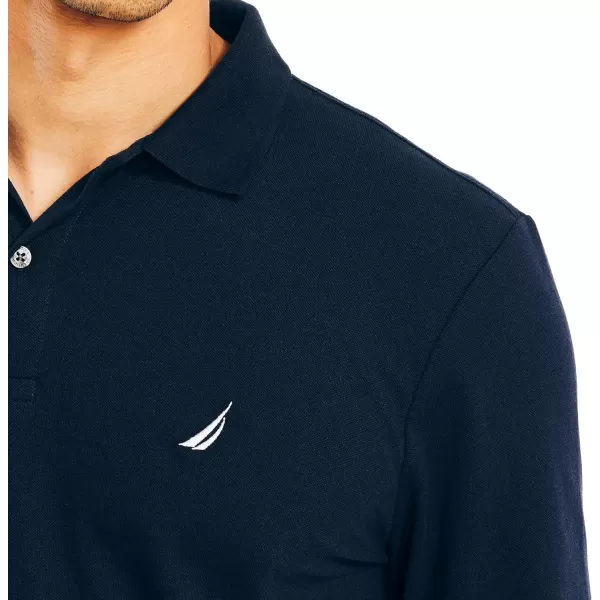 Nautica Mens Classic Fit LongSleeve Deck Polo2024 Collection Navy Seas