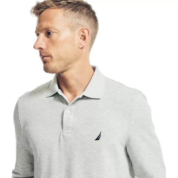 Nautica Mens Classic Fit LongSleeve Deck Polo2024 Collection Smoke Grey