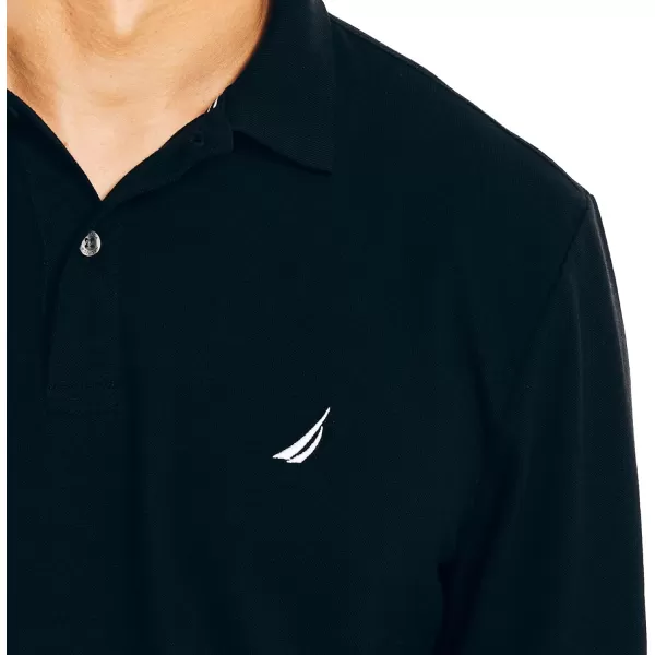 Nautica Mens Classic Fit LongSleeve Deck Polo2024 Collection True Black