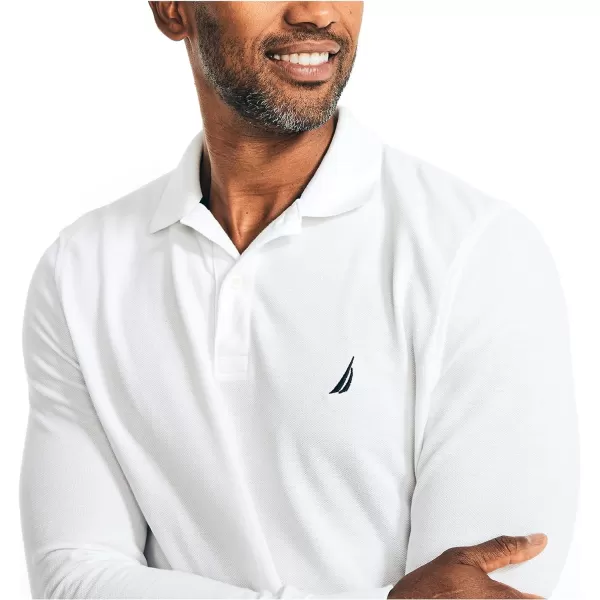 Nautica Mens Classic Fit LongSleeve Deck PoloBright White