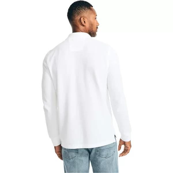 Nautica Mens Classic Fit LongSleeve Deck PoloBright White