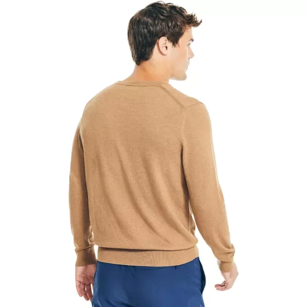 Nautica Mens Classic Fit Navtech Soft VNeck SweaterCamel Heather