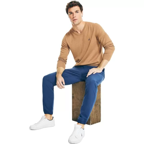 Nautica Mens Classic Fit Navtech Soft VNeck SweaterCamel Heather