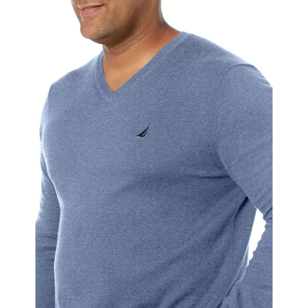 Nautica Mens Classic Fit Navtech Soft VNeck SweaterDeep Anchor Heather