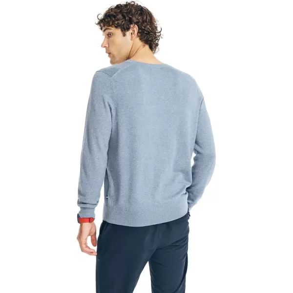 Nautica Mens Classic Fit Navtech Soft VNeck SweaterFallWinter 2024 Blue Heather