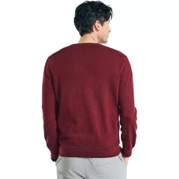 Nautica Mens Classic Fit Navtech Soft VNeck SweaterFallWinter 2024 Crimson