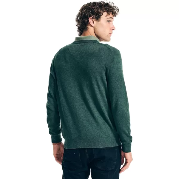 Nautica Mens Classic Fit Navtech Soft VNeck SweaterFallWinter 2024 Hunter Green Heather