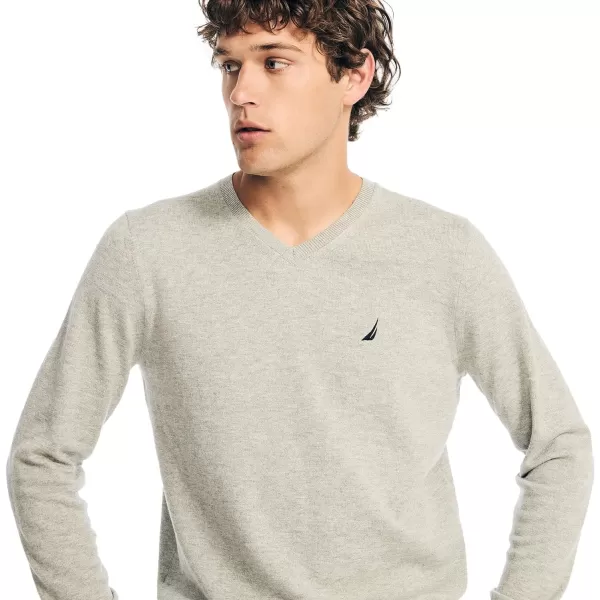 Nautica Mens Classic Fit Navtech Soft VNeck SweaterFallWinter 2024 Smoke Grey Heather