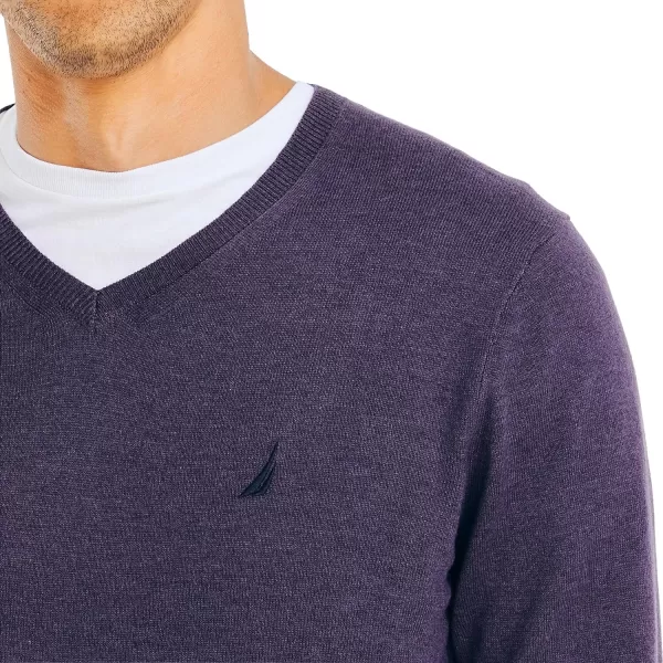 Nautica Mens Classic Fit Navtech Soft VNeck SweaterFallWinter 2024 Violet Wave Heather