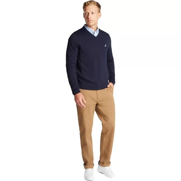 Nautica Mens Classic Fit Navtech Soft VNeck SweaterNavy Seas