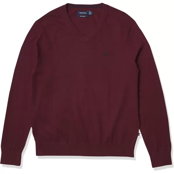 Nautica Mens Classic Fit Navtech Soft VNeck SweaterRoyal Burgundy